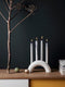 Ferm Living Bow Boog Kandelaar / Kaarsenhouder Wit Marmer 25*12.5cm