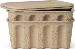 Ferm Living - Kartonnen Dozen - Paperpulp Box - Small - Set van 2 - Papierpulp - Bruin