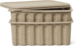 Ferm Living - Papierpulpdoos - Opbergdoos - set van 2 - Bruin - H: 15 W: 30 D: 40 cm