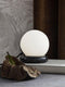 Ferm Living Rest Bureaulamp Tafellamp Zwart marmer met Glas Ø: 15 x H: 16 cm