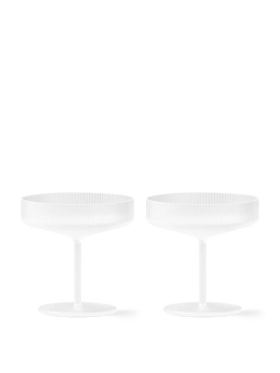 Ferm living - Ripple champagneschotel - set van 2 - Frosted