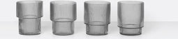 Ferm Living Ripple Glas geribbeld set van 4 grijs