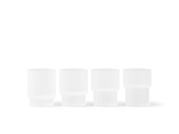 Ferm Living - Ripple glazen - set van 4 - Frosted