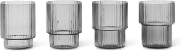 Ferm Living Ripple Kleine Borrelglazen - Set van 4 - Smoked Grey
