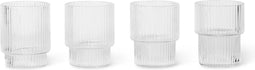 Ferm Living - Ripple - Mini Glazen - Jeneverglazen - Borrelglazen - Set van 4 - Helder - Glas