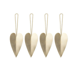 Ferm living - Set van 4 heart - Brass