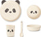 Liewood Brody Kinder serviesset - Bord, drinkbeker, kom en lepel - Panda Creme de la Creme