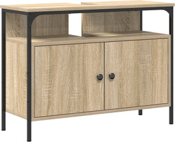 vidaXL - Badmeubel - in - Sonoma - Eik - 80x30x60 - cm - Gefabriceerd - Hout