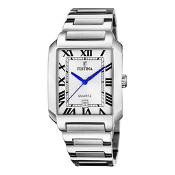 Festina F20677/1 Heren Horloge - Mineraalglas - Roestvrijstaal/Staal - Zilverkleurig - Ø 40.5 mm - Quartz - Vouw/Vlindersluiting - 5 ATM (douchen)