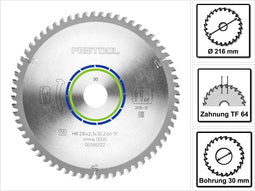 Festool 500122 Cirkelzaagblad - 216 x 30 x 64T - Aluminium