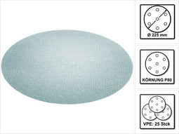 Festool Netschuurmateriaal STF D225 P80 Granat Net VE=25 - 203312
