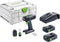 Festool T 18+3 C3,1-Plus 18V Li-Ion accu schroefboormachine set (2x 3,1Ah) in systainer - 50Nm - 45mm - koolborstelloos