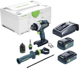 Festool TDC 18/4 5,0/4,0 I-Plus QUADRIVE Accu Schroefboormachine 18V 4.0/5.0Ah in Systainer - 577649