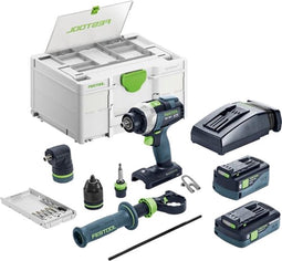 Festool TDC 18/4 5,0/4,0 I-Set QUADRIVE Accu Schroefboormachine 18V 4.0/5.0Ah + 1x Hulpstuk in Systainer - 577612