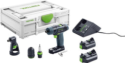 Festool TXS 2,6-Set 10,8V Li-Ion accu schroefboormachine set (2x 2,6Ah) in systainer - 16Nm - 12mm