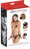 Fetish Tentation - Bondage - Handboeien met Halsband en Kettingen - Zwart/Metaal