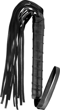 Fetish Tentation - Flogger - 15 'Lintjes' - Imitatieleer - 57cm - Zwart