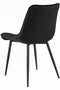 Stoel SOSA - Zwart Velvet, Zwarte Metalen Poten, Modern Design en Uitstekend Zitcomfort voor Woonkamer, Slaapkamer, Eetkamer of Kantoor, Max. 120 kg