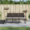 vidaXL - Tuinbank - 3-zits - met - kussens - polypropeen - rattan - bruin