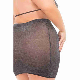 Pink Lipstick Lingerie Top en rok set Cherry, 2 delige set Plus size Zwart