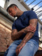 AB Lifestyle Platinum Tee - T-Shirt - Strakke Pasvorm - Dress Blues - Maat: S