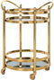 Richmond Interiors Trolley Hendricks rond goud met glas (Gold)
