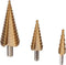 Toolland HSS-stappenboor - Set van 3 - Titanium coating - Ø 4-12/4-20/4-32 mm (3 stuks)