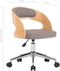 vidaXL - Kantoorstoel - draaibaar - gebogen - hout - en - stof - taupe
