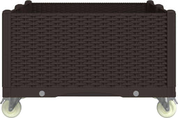 vidaXL - Plantenbak - met - wielen - 100x80x54 - cm - polypropeen - bruin