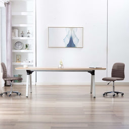 vidaXL - Eetkamerstoelen - draaibaar - 2 - st - stof - taupe