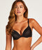 Hunkemöller Push-up BH Pia - E75 - Glad met mesh en streeppatroon - zwart