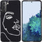 iMoshion Hoesje Geschikt voor Samsung Galaxy S21 Hoesje Siliconen - iMoshion Design hoesje - Wit / Zwart / Line Art Woman White