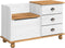 vidaXL - Hal - Opslagbank - ASKIM - Wit - 100x39x62 - cm - Massief - Vurenhout