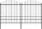 vidaXL - Tuinhek - met - speren - bovenkant - (1,75-2)x3,4 - m - staal - zwart