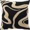 Dutch Decor Sierkussen Roxy - Katoen/Polyester - Zwart - 45x45 cm - Swirly applicatie - Kleur Raven