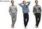 Milanoro - Katoenen pyjama voor heren - Comfortabele fit met elastische tailleband - Zwart/grijs - XXL