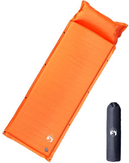 vidaXL - Kampeermatras - met - kussen - zelfopblazend - 1-persoons - oranje