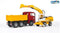 Bruder 2751 - MAN vrachtwagen - Liebherr kraan - Geel Wit Rood