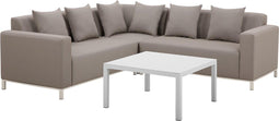 Beliani BELIZE - Loungeset voor 5 - Beige - Kunststof