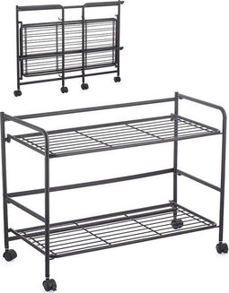 Planken Confortime Zwart Ijzer Opvouwbaar Met wieltjes (67 x 30 x 44,8 cm)