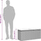 vidaXL - Tuinbank - met - kussen - 110x40x44 - cm - poly - rattan - lichtgrijs