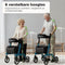 Medzone Fortis - Rollator Lichtgewicht Opvouwbaar - Zitfunctie Rugleuning Blauw/Aluminium