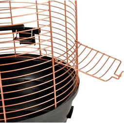 Flamingo Parkietenkooi Sanna 2 - Vogelkooi - 2 zitstokken 3 eetbakjes - Koper Zwart