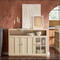 SoBuy FSB80-MI - Keukenkastje - 3 Deuren - 120 x 40 x 85 cm - Beige