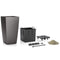 LECHUZA CUBICO PREMIUM 40 - Plantenbak - met uitneembare binnenbak - met bewateringssysteem - ALL-IN-ONE set met LECHUZA-PON - espresso metallic