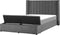 NOYERS - Bed met opbergruimte - Grijs - 140 x 200 cm - Fluweel