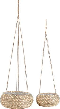 Beliani REMORA - Bloempot binnenbak - Beige - Zeewier