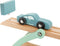 Small Foot - Houten Vrachtwagen Transporter Chicago - 9dlg met sportwagens - Groen blauw naturel hout