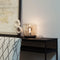 Atmooz - Tafellamp Unami - E27 - Slaapkamer / Woonkamer - Sfeerlamp Industrieel - Glazen kap + metalen schotel - Hoogte 30cm