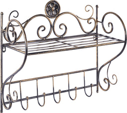 Beliani OSORNO - Badkamer plank - Zwart - IJzer